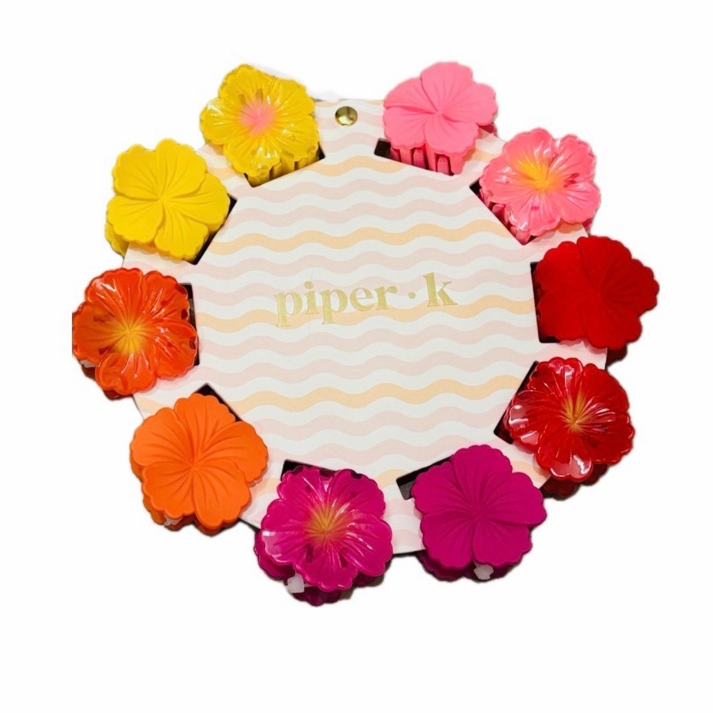 NWT 🌺🌼🌸 Piper K gorgeous Hair Claw Flower Clips set of 10